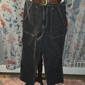 JBD Black Denim Wide-Leg Pants